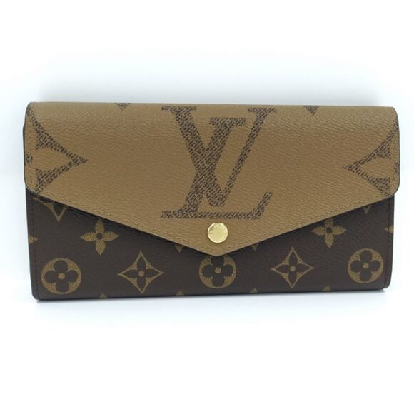 Louis Vuitton Monogram Giant Reverse Portefeuille Sarah Bifold Long Wallet - Picture 1 of 10